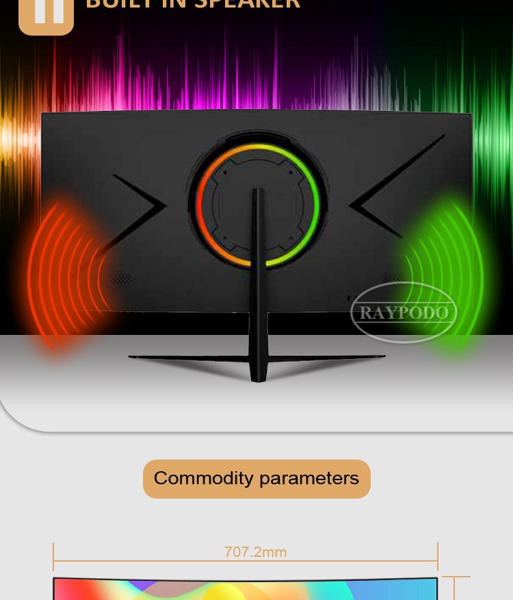 Raypodo 30 inch Curved PC gaming monitor with 2560 * 1080 resolution 200hz refresh rate Raypodo 30 inch 200hz PC gaming monitor specification 13 Raypodotech